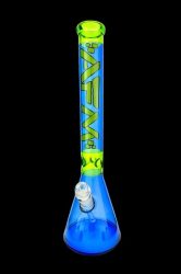 AFM Glass Pulsar Color Glass Beaker Bong - Ink Blue Lime