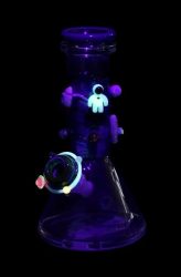 Empire Glassworks Baby Beaker Bong - Galaxy-glow-in-the-dark