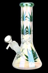 Smoke Cartel Realistic Hemp Leaf Beaker Glass Bong